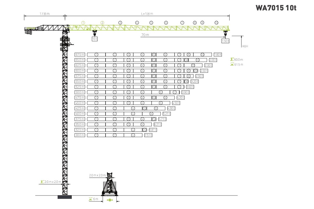 Башенный кран  Zoomlion WA7015